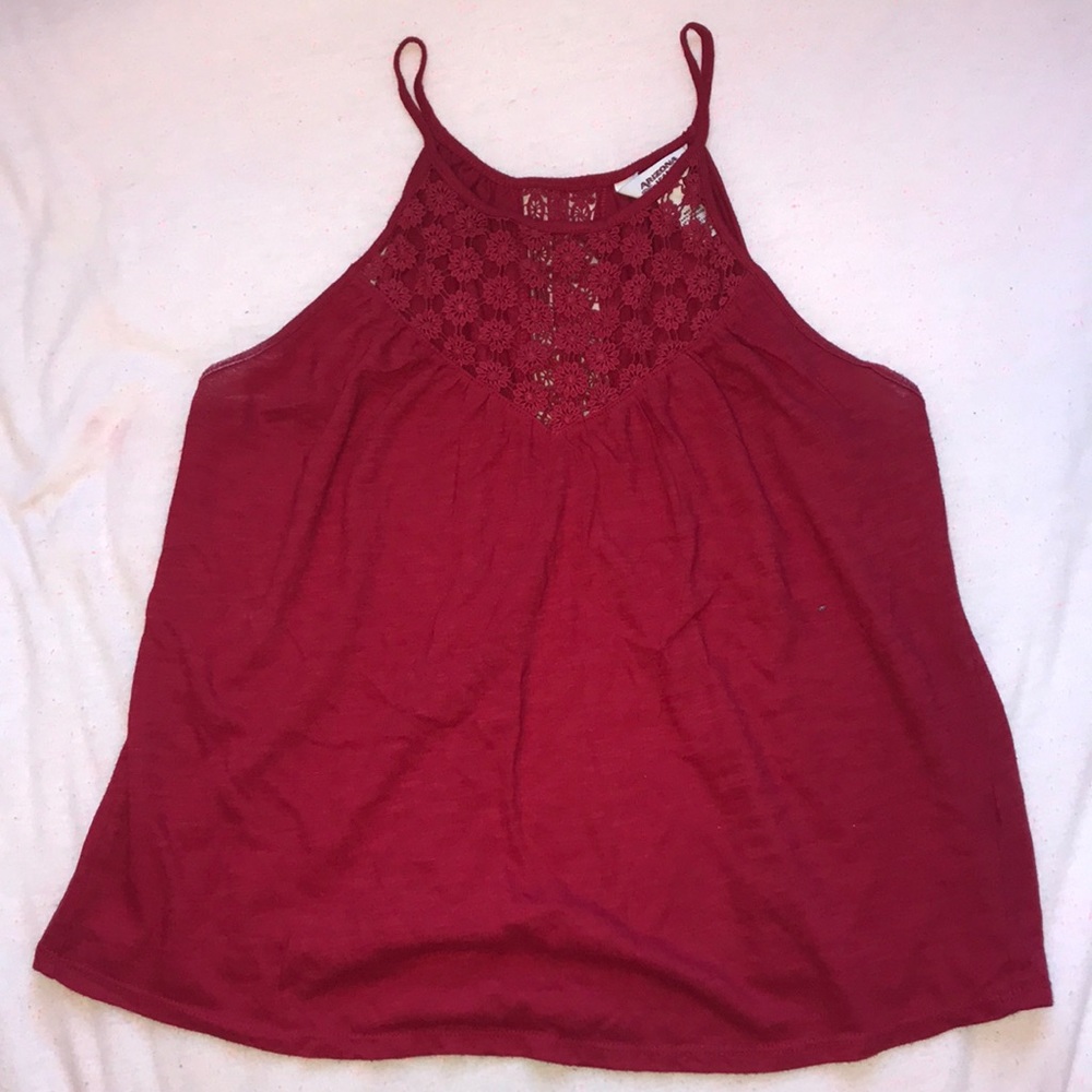 open back red halter